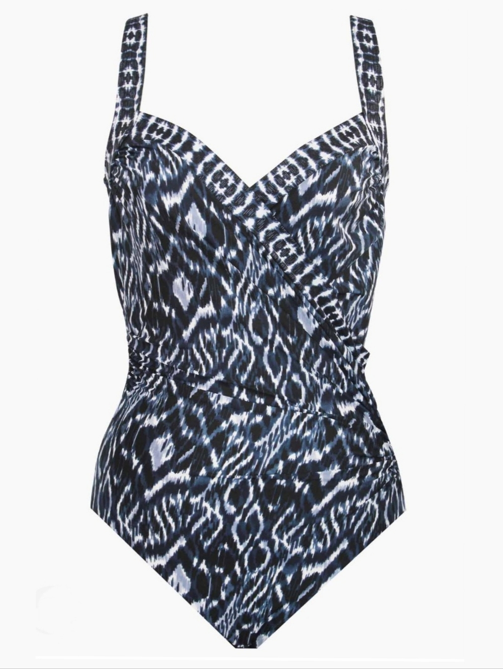 Miraclesuit Palatium Sanibel 1 Pc Swimsuit 12 Ikat Black Blue
